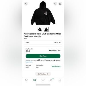 Anti Social Social Club Sadboyz Miles De Rosas Hoodie (RFID- READY)